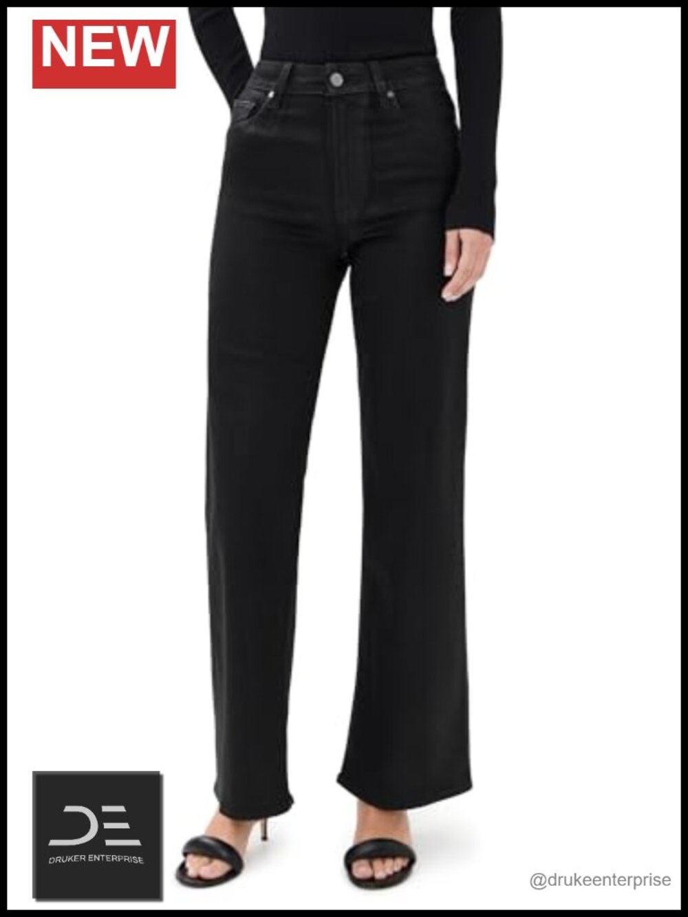 PAIGE Women's Coated Anessa Jeans High Rise Straight Leg Stretch Denim